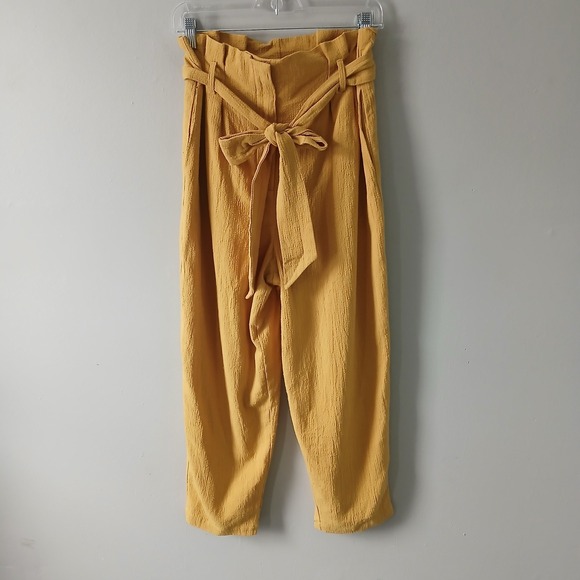 Anthropologie Pants - Lost +‎ Wander Anthropologie Women's Size Medium Belted Pants Gold Yellow NWT!!!
